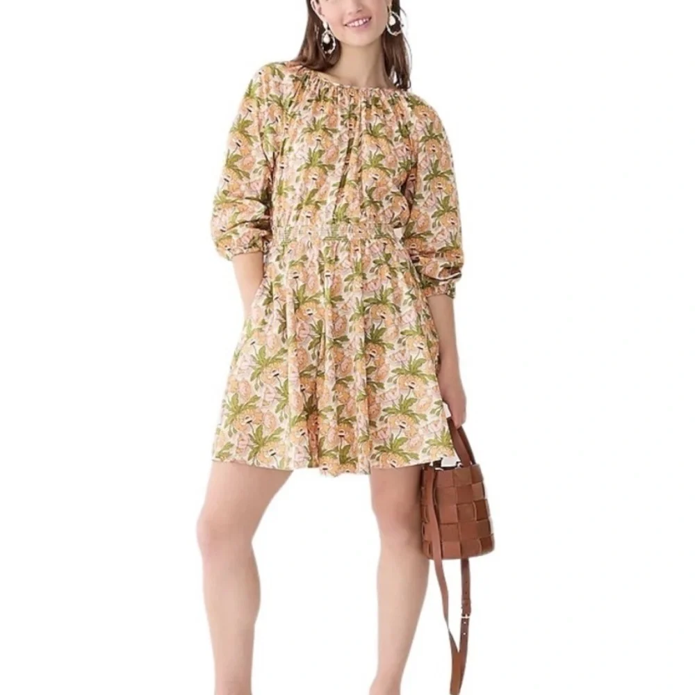 J.Crew x Liberty Art Smocked-waist mini dress in Butterfield Poppy Pattern